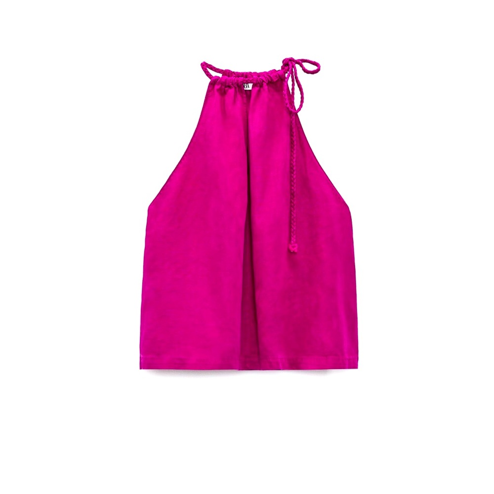 ZARA Linen Blend Halter Top